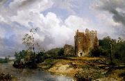 Wijnand Nuyen River Landscape with Ruins oil painting picture wholesale